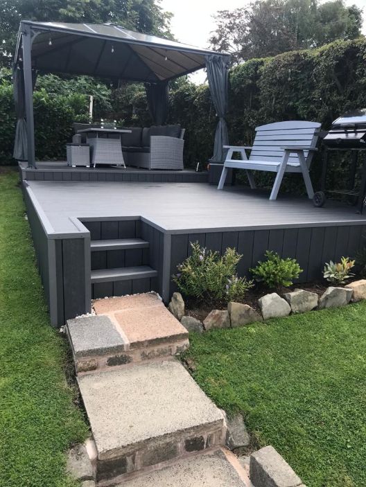 Composite decking project with steps