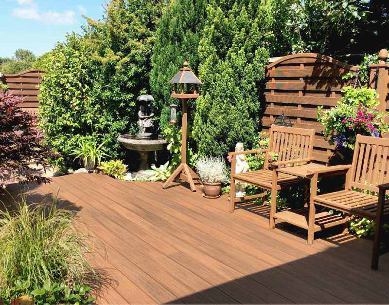 Teak Capped Decking Board | Mixed Colour Composite Board