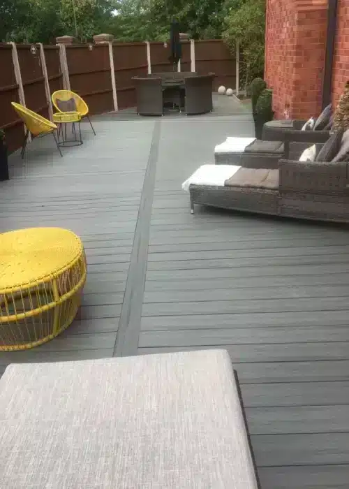 Silver Grey Capped Composite Decking Board With Garden Furniture