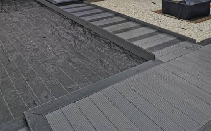 PVC decking surface when wet
