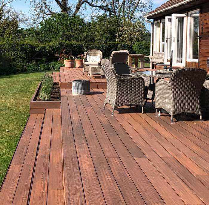 Ipe Mixed Colour Decking In Natural Outdoor Setting
