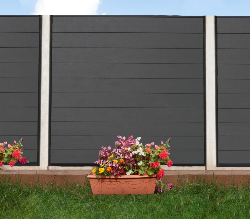 Black Fence Panel For Concrete Post