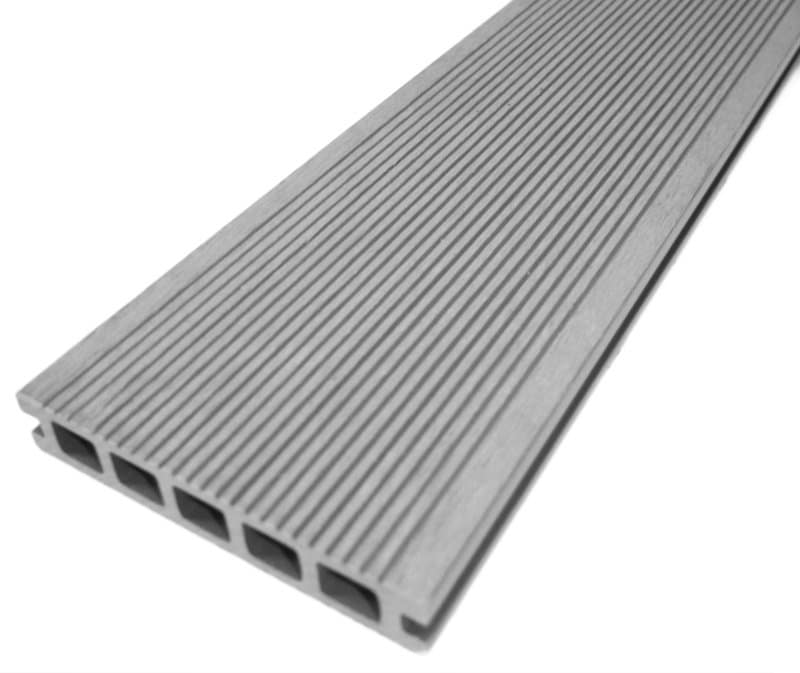 Thin grooved 4 square hollow decking board - single board view