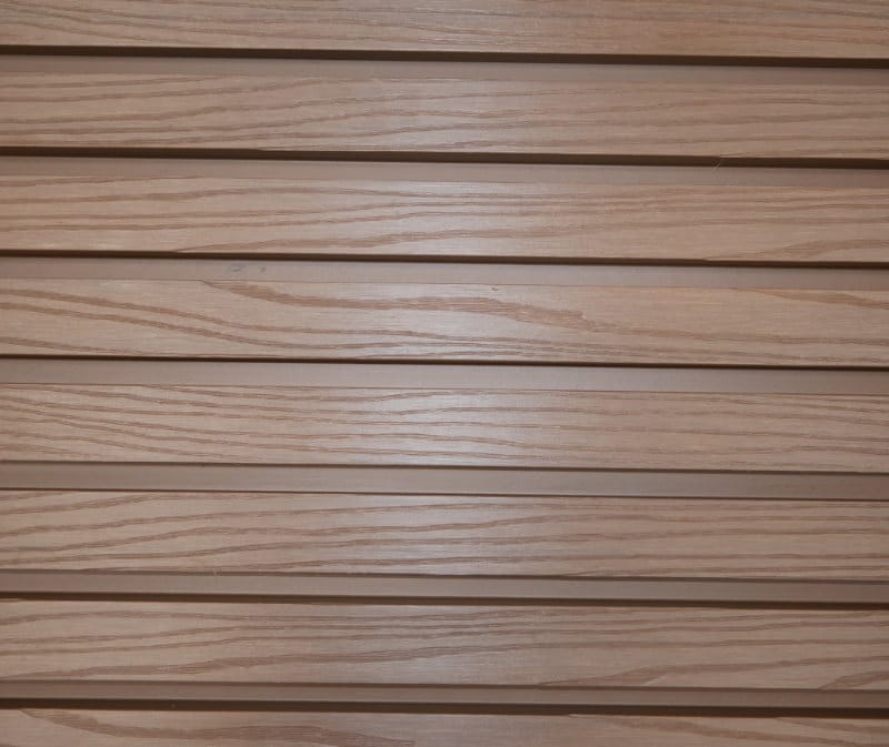 Wood grain slatted teak cladding board