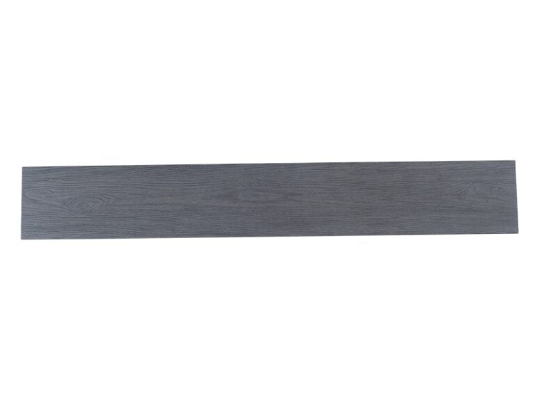 A single plank of Ash Grey Composite Decking Board