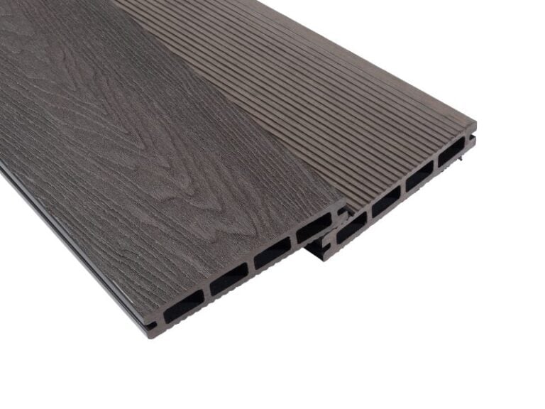 Chocolate Reversible Wood Grain Composite Decking Board | Right View