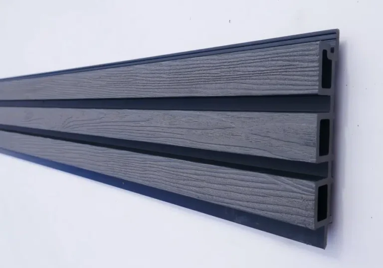 Dark Grey Slatted Composite Cladding