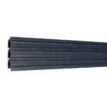 Dark Grey Slatted Composite Cladding With Unique Wood Grain | Close Up Back View