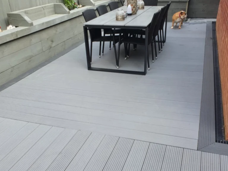 Grey Grooved Composite Decking With Dining Table