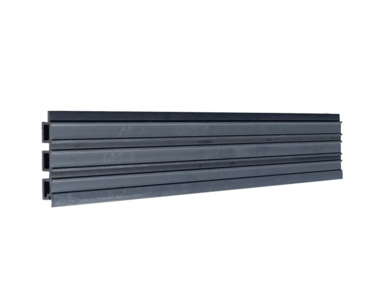 Grey Slatted Cladding Close Up Back View