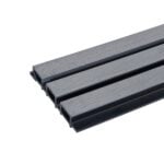 Grey Slatted Composite Cladding With Unique Wood Grain | Right Side Single Board View