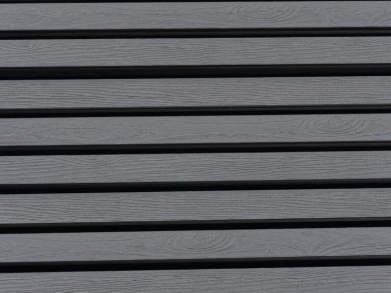 Grey Slatted Composite Cladding
