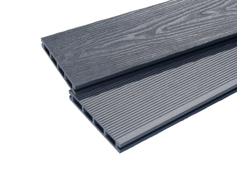 Grey Wood Grain Composite Decking Board | Reversible View Boards Together