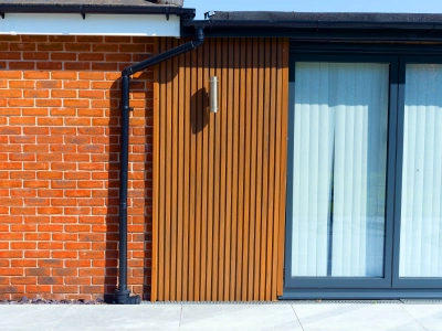 Slatted Teak Composite Cladding