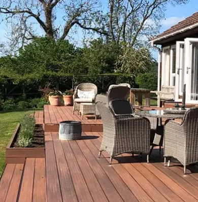brown decking in stalled