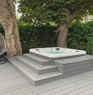 decking with hot tub