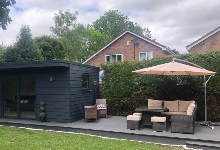 Black Cladding & Decking Enhancing Garden Design