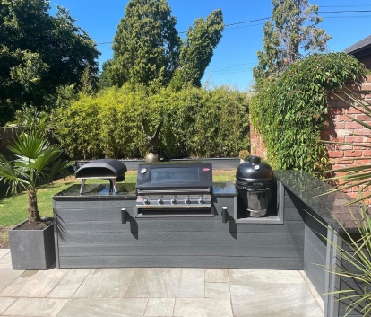 Outdoor entertainment area with BBQ