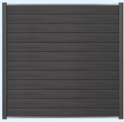 Dark Grey Composite Fence Panel With Silver Aluminium Posts