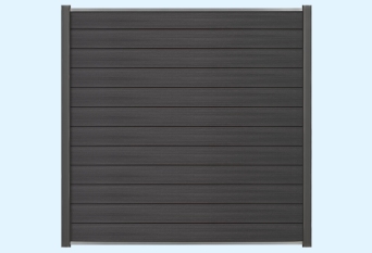 Capped Composite Fence Panel In Dark Grey