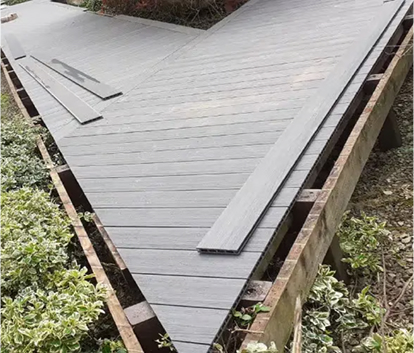 Unique Triangle Decking Being Laid