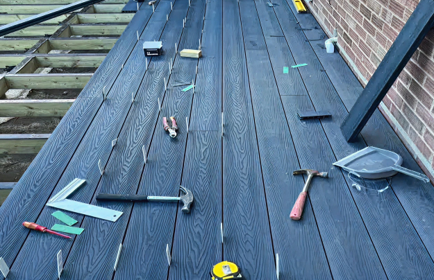 Picture of tools on a decking board