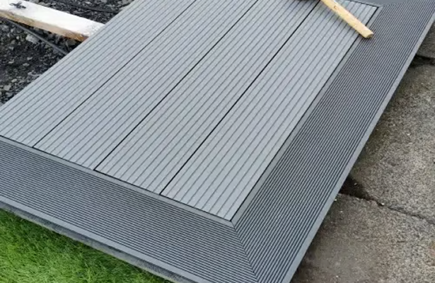 Reversible Grey Grooved Decking With Dark Grey Boarder