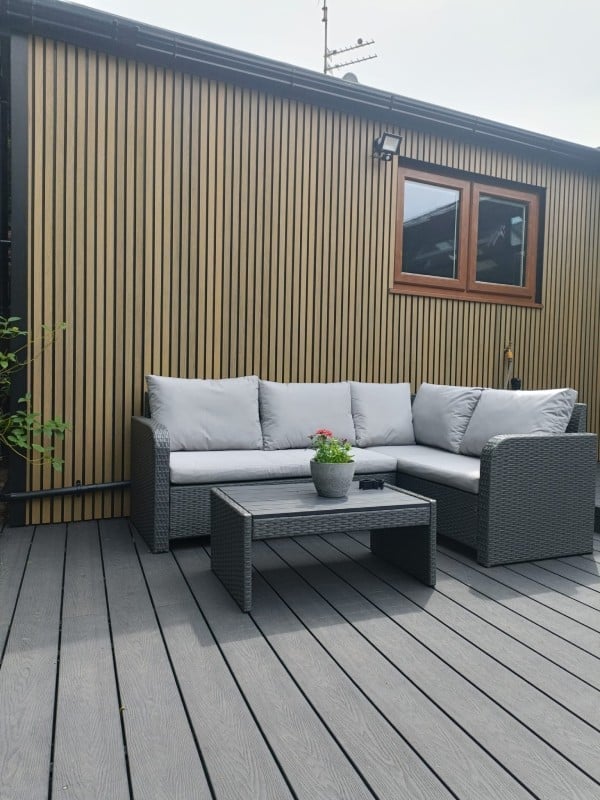 Modern Teak Slatted Cladding By Ultra Decking