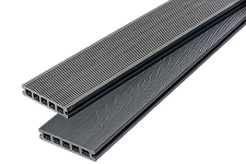 image of a composite decking board with wood-grain texture