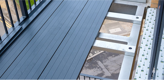 Aluminium Boards Being Installed On Balcony